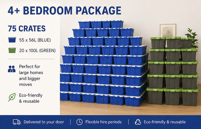 Package 4 (Large) - Equiv. 4+ Bedroom House Moving Crate Hire